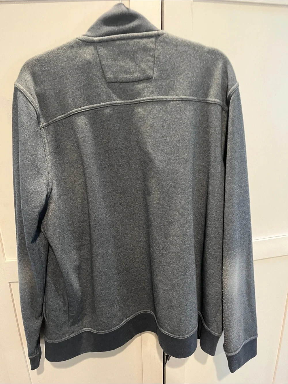 Banana Republic Men's Heather Grey Zip-Up Sweater Jacket